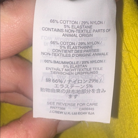 #9 J. Crew Women's Canary Yellow  Semi- Cropped Button Down Cardigan - Picture 7 of 7